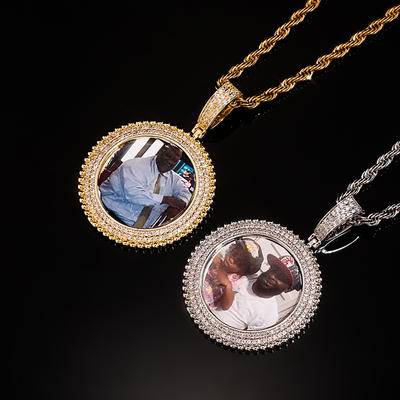 2022 New Personalized Custom Photo Pendant necklace Iced Micro Pave CZ Round Pendant For Men Women Accessories Jewelry Wholesale