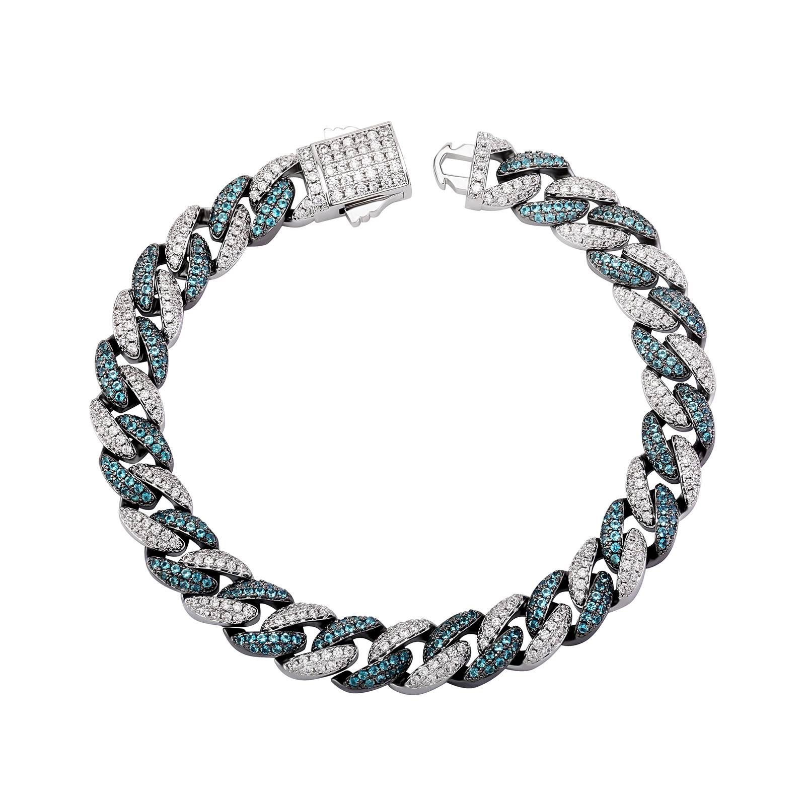 Fashion Luxury Zircon 9mm Cuban Chain Hip Hop Men's Women's Trend Bracelet