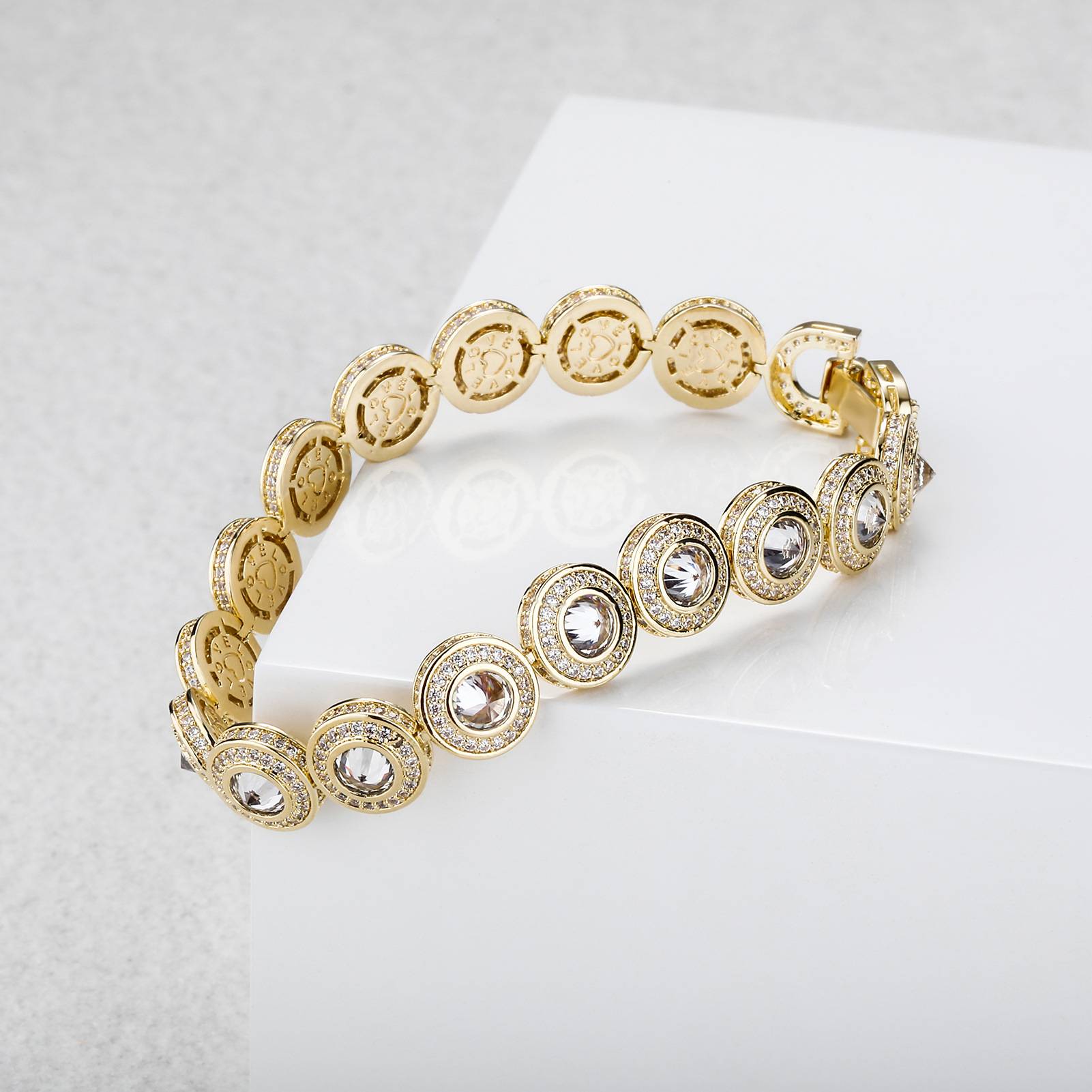  New Top Brand 15mm Luxury Fashion Baguette Bracelet Iced Micro Pave Cubic Zirconia Round Hip Hop Jewelry For Women Gift