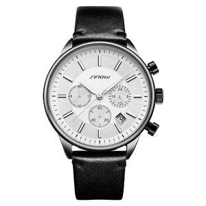   Fashion Black Mens Quartz Watch Hot Sale PU Leather Band Waterproof Quartz Chronograph Wrist Casual Wristwatch