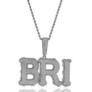New Trending Iced Out Personality Customize Name Pendant Heart Hip Hop Jewelry Custom Letter Pendant Necklace for Jewelry Making