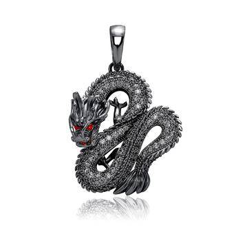 Luxury Chinese Dragon Style Pendant Necklace Iced Out Full Cubic Zirconia HipHop Fashion CZ Lucky Dragon Charm Men Women Jewelry