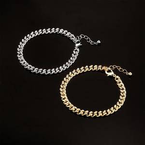 New 6mm Iced Out Regular Clasp Cuban Bracelet In Silver Gold Color Hip Hop Fashion Jewelry Women Adjustable Miami Anklet Jewelry