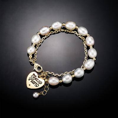 2022 New 13mm Korean Style Adjustable Pearl heart Bracelet In Gold Color Hip Hop Fashion Love Jewelry For Women Charm Bracelets