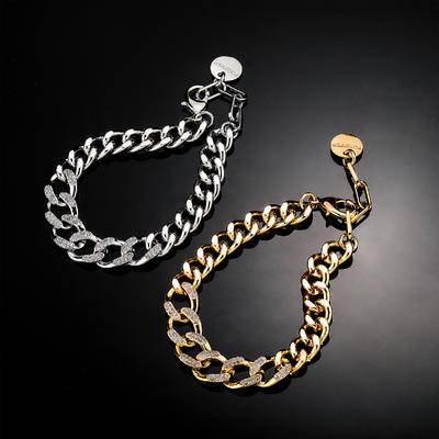 New 13mm Adjustable Iced Out Regular Clasp Cuban Bracelet With Wafer In Silver Gold Color Hip Hop Fashion Jewelry Gift For Women