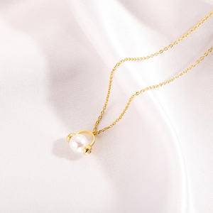 2022 New Hip Hop Classic Pearl Earphone Type With Gold Silver Color Chain Fashion Pendant Necklace Jewelry Gifts Women Necklaces