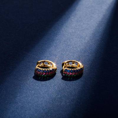 2022 New Fashion 3mm Hoop Earrings For Women 3 Colors CZ Bling Round Geometric Statement Zircon Earrings Wedding Party Jewelry