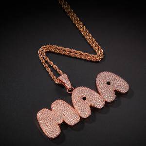 Custom Name A-Z Alphabet Letter Choker Necklace Rope Chain Men women Statement Custom Word Pendant Necklace Hip Hop Jewelry Gift