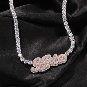 New Custom Name Letter Pendant Necklace New Fashion Brass CZ Necklace Unisex Charms Rapper Jewelries Dos Iced Out Letter Jewelry