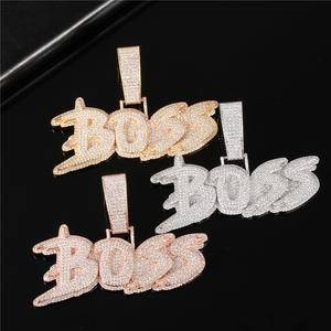 New Hip Hop Big Size Cursive CZ Custom Name Necklaces Letters Pendant Bling Cubic Zirconia For Men Women Jewelry With Solid Back
