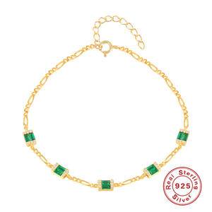 S925 Sterling Silver Bohemian White Zircon Bracelets Women Gift Jewelry Green CZ Hand Chain Charm Bracelets Fashion Fine Jewelry