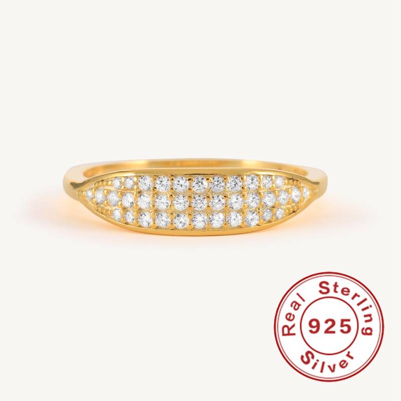 925纯银戒指简单超微镶嵌CZ锆石结婚戒指女士情侣情侣时尚高级珠宝 