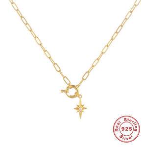 New S925 Sterling Silver Fashion Unique Star Shape Design Style Pendant Clavicle Necklaces Wholesale Fine Jewelry ladies Gifts