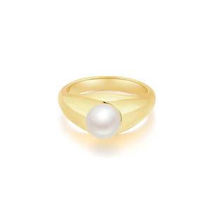 2022 New INS Fashion Pearl Rings Stainless Steel Ring 18k Gold Plated Classical Woman Simplicity Temperament Anniversary Gifts