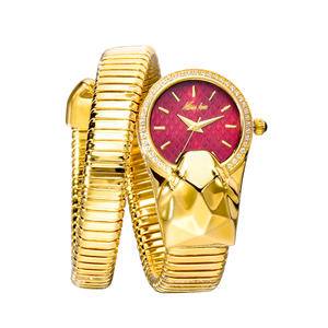  Brand Women Fashion Bracelet Watch Ladies Luxury Gold Snake Shape Quartz Wristwatches Waterproof Clock