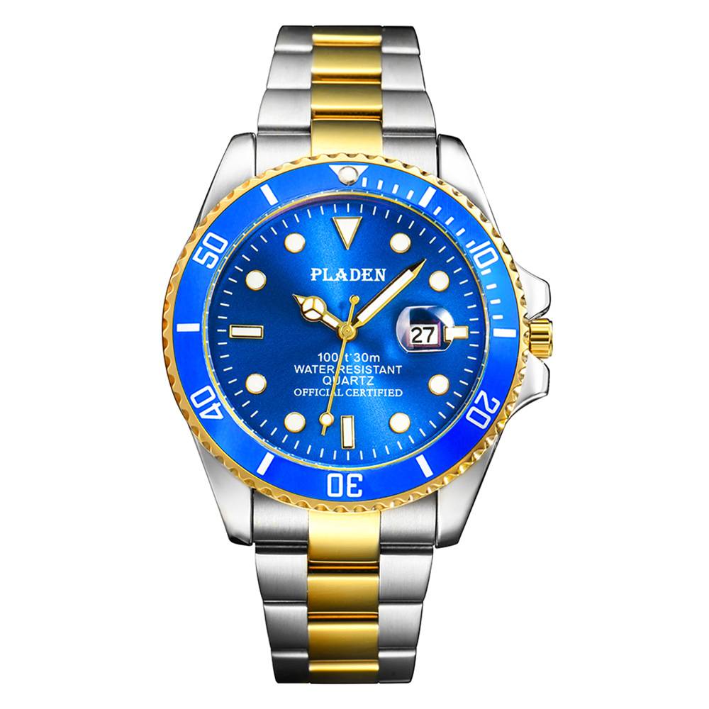 男士的防水手表时尚商务设计日历不锈钢日本石英手表