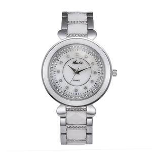 Brand White Ceramic Watches For Women Dress Rhombic Diamond Girls Wrist Quartz watch Water Resistant relojes mujer