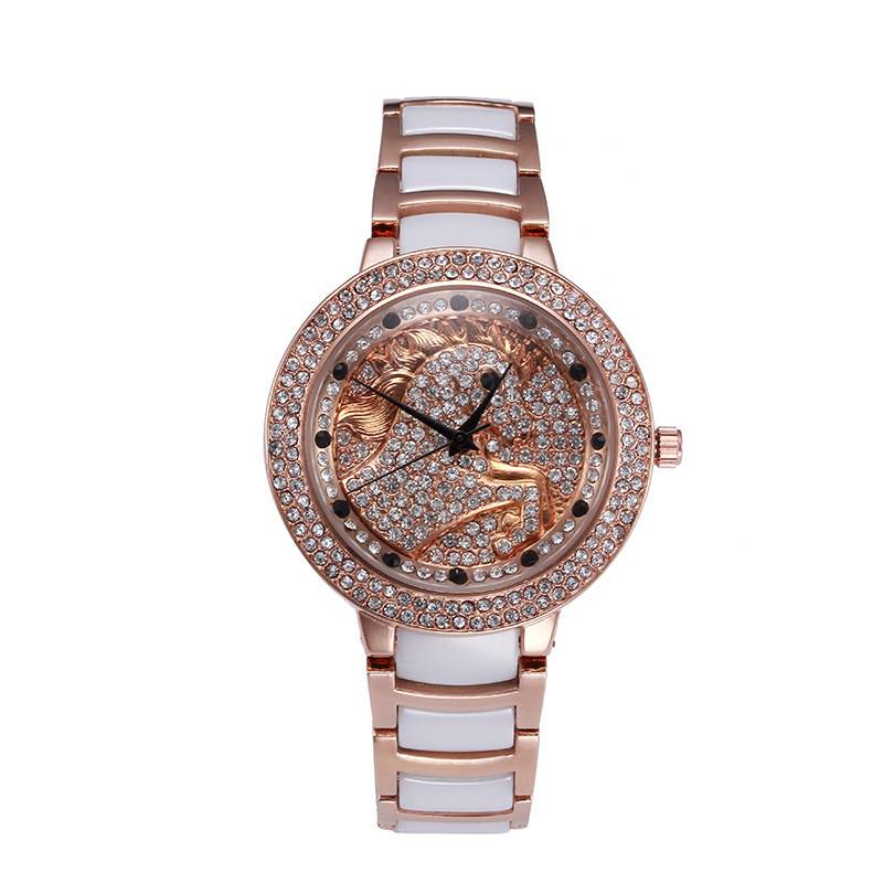 品牌女性白色黑色陶瓷手表豪华高质量手表时尚休闲手表