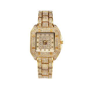  Casual Square Hardlex Dial Full Rhinestones Waterproof Women Fashion Luxury Quartz Wristwatch 
