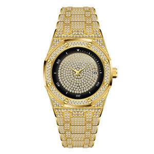 New Fashion Luxury Men Unique Classic Iced Out Diamond Real Chronograph Designer Wrist Stainless Steel watch