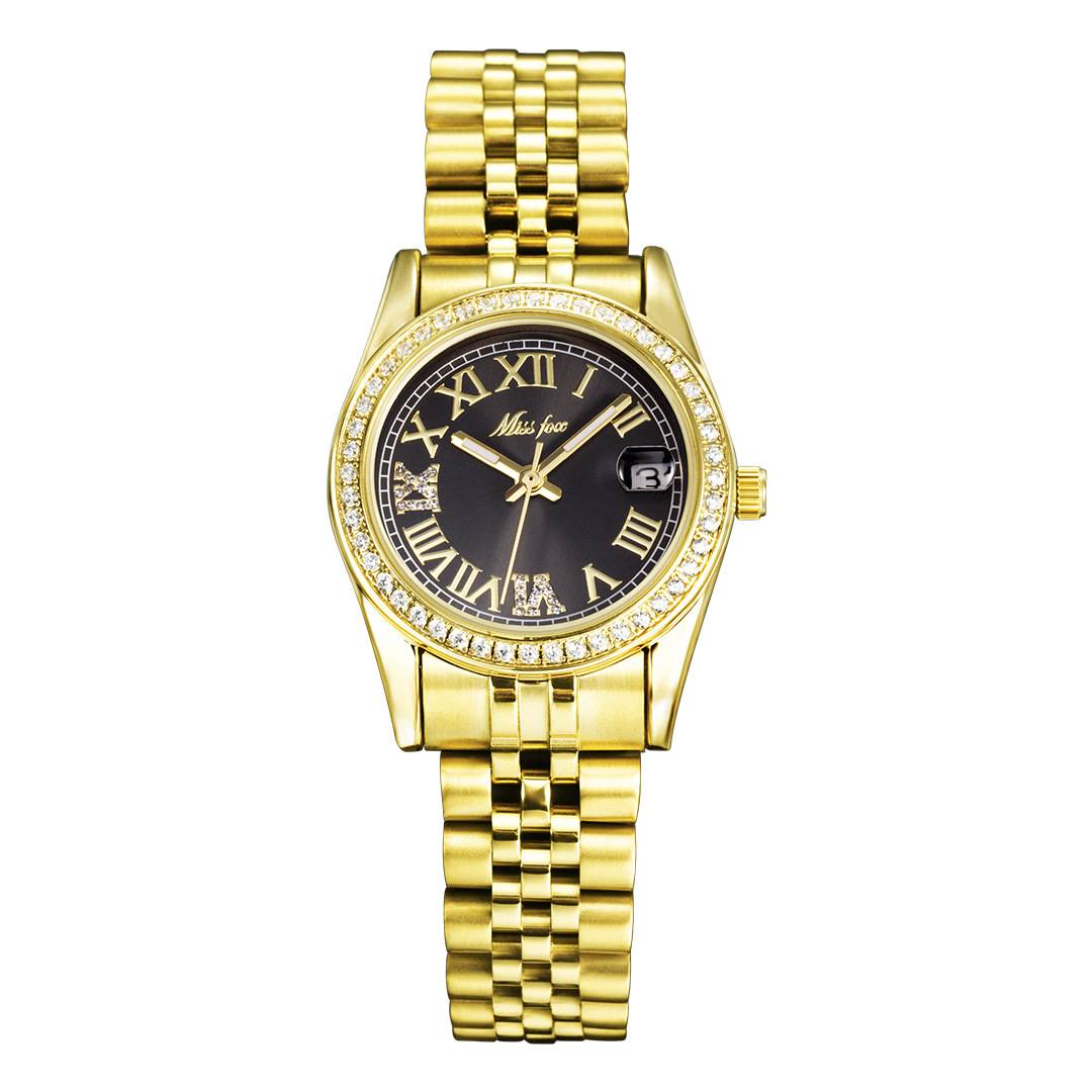 时尚手表女士顶级品牌豪华石英手表不锈钢日期礼品表