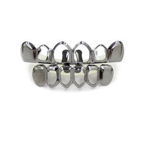 Hip Hop Gold Teeth Set Top Bottom Tooth Grills Dental Mouth Punk Teeth Caps  Rapper Jewelry 