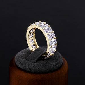  HipHop  jewelry ring Iced Out Cubic Zirconia 1 Rows   Chain men's rings