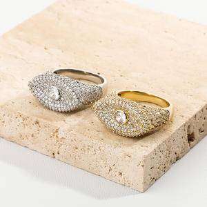 New Men's  Hip Hop Jewelry Rings Pave Zircon Turkey Evil Eye Rings Statement Wedding Rings