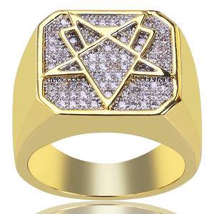 Unique High Quality Hip Hop Rock Finger Ring  Out Geometry Full    Masonic Rings for Men's Jewelry