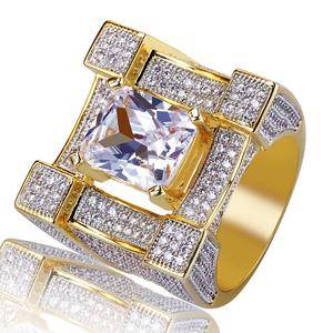 Hip Hop  Jewelry Ring Gold Cubic Zircon Rings Personality Fashion Glamour Jewelry Lover Gift