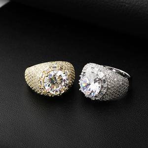 Micro Paved Iced Out Cubic Zircon Gold Silver Color Hip Hop    Men Gifts