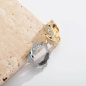 Fashion Iced Out Baguette Thorn Ring Cubic Mix Round  Zircon Hip Hop Unisex Men Women Jewelry