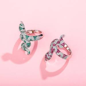 The new snake -shaped ring is full of  personality   ring men's jewelry gift