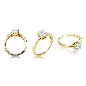 Fashion new inlaid  round super flash large zircon female ring proposal white ring