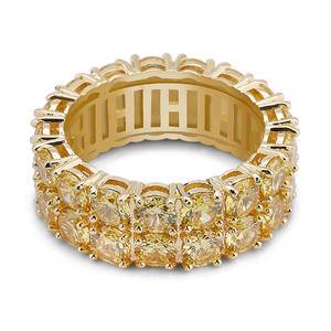 Excellent cut AAA Zircon Gold Plated Jewelry Men hip hop Rings 