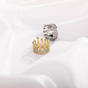  New Iced Crown Rings High Quality Micro  Cubic Zirconia Ring Wedding Band Engagement Bridal Jewelry
