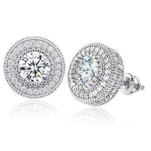 women's diamond earrings brilliant round cut stud earrings