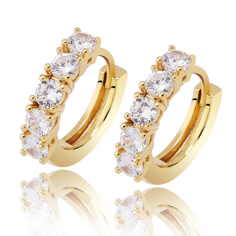 Hot Selling Hip Hop Men And Women Couple Hinge Ring Zircon Fashion Celebrity Personality Trendy Earrings