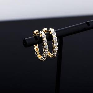  925 Silver Earring Iced Out Diamonds Heart Oval Hoop Earrings Hip Hop Luxury Icy Jewelry For Men Women
