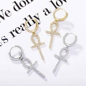 925 Silver Earring Iced Out Diamonds Hoop  Earrings Hip Hop Luxury Icy Jewelry For Men Women