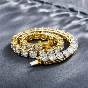 3mm 4mm 5mm 925 Silver Vermeil  Diamonds Tennis Bracelet Luxury Jewelry Gift For Girlfriend Boyfriend Hip Hop Jewelry