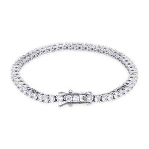 Iced Out Cubic Zirconia Silver Bracelet Tennis Chain For Men Jewelry Wholesale