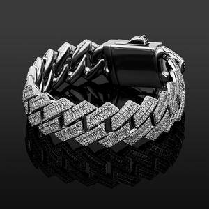  Luxury 18mm  Cuban Chain Bracelet High Quality AAA+ Cubic Zirconia Chain Hip Hop Punk Jewelry For Gift