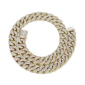  14mm Iced Out Bracelet Cuban Link Chain Full Micro Pave Cubic Zirconia Bracelet Hip Hop Jewelry