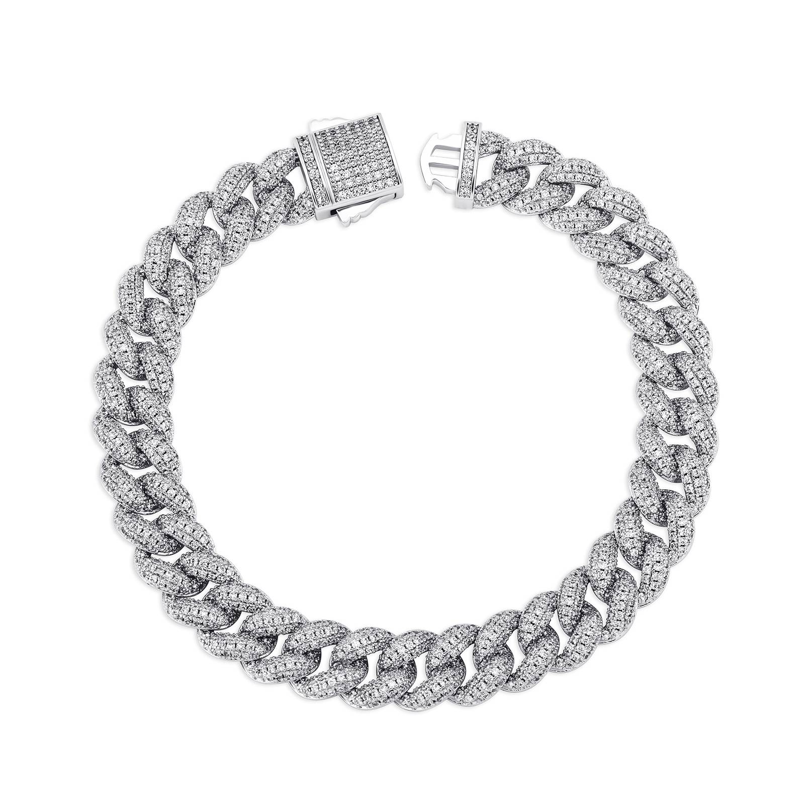  10mm Luxury Mens  Cuban Chain Bracelet Boxes Clasp Iced Micro Pave Cubic Zirconia Hip Hop Jewelry Gift