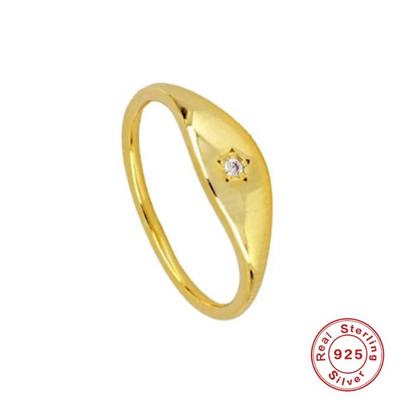 S925纯银光面冷淡风心形戒指 欧美热销时尚个性ins创意款戒指指环 