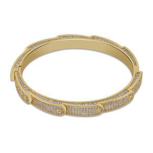 New Personalized Solid Iced Out Hip Hop men women bracelet Charm Bangle goldsilver color bracelet cuban link chain bracelet