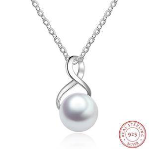  925 Sterling Silver Jewelry Synthetic White Opal Pendant Fashion Pearl Necklace Female Jewelry Gift