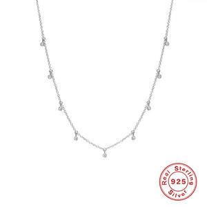 New 925 Sterling Silver Minimalist Collares Mujer Link Chain Pendant Necklace For Women Girls Wedding Birthday Jewelry Gift 2022