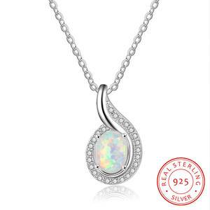 Pretty Blue lab Opal  Silver Pendant Custom Jewelry For Gift